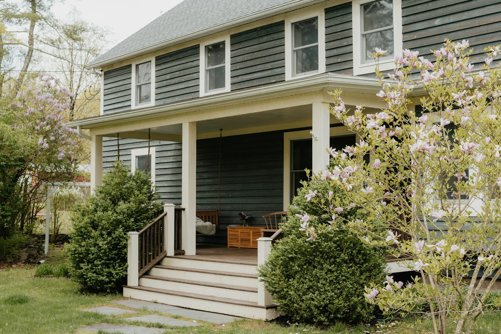 Front porch and steps of a small residential home